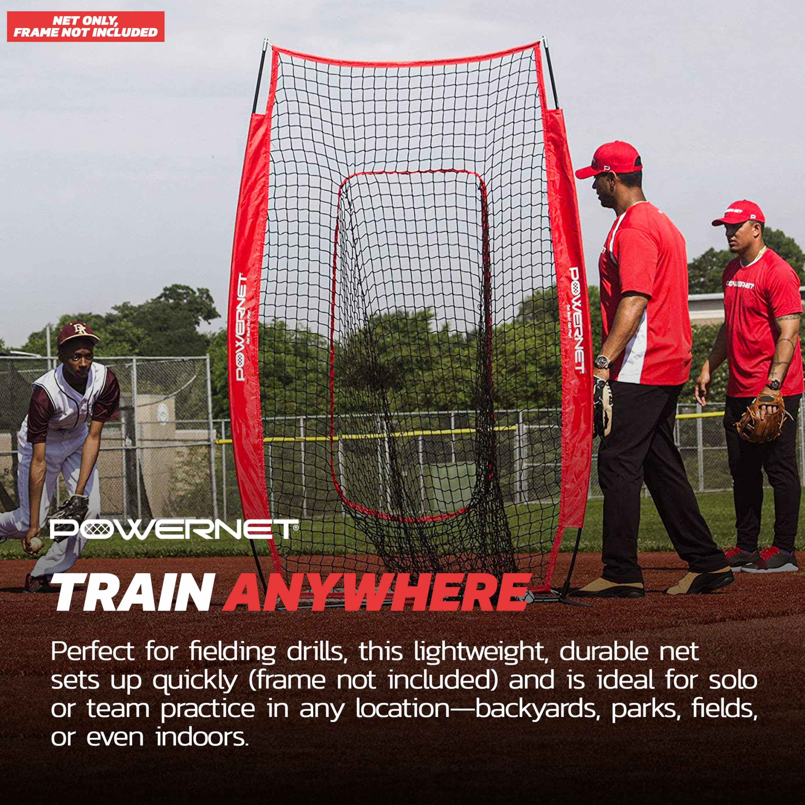 PowerNet 4x7 FT Portable Infielder Training NET ONLY, Softball Baseball Replacement Practice Net for Pitching and Hitting, Ball Catcher Pocket, 28 SQFT Protection, Team Colors - Image 4
