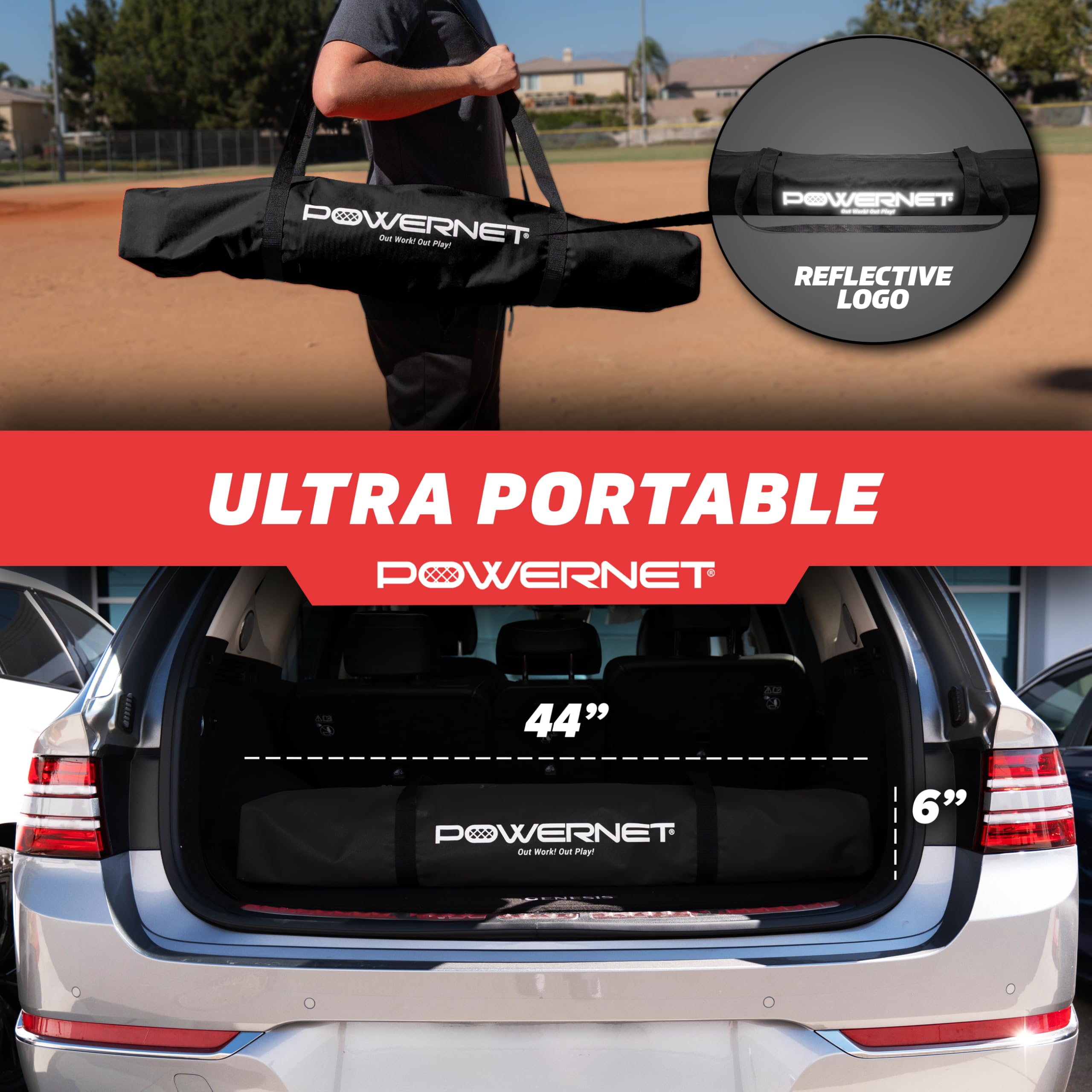 PowerNet Baseball Softball Practice Net 7x7 with Baseball Accessories for Practice Pitching, Batting & Fielding, Ball Caddy, Weighted Baseballs, Tee - Image 5