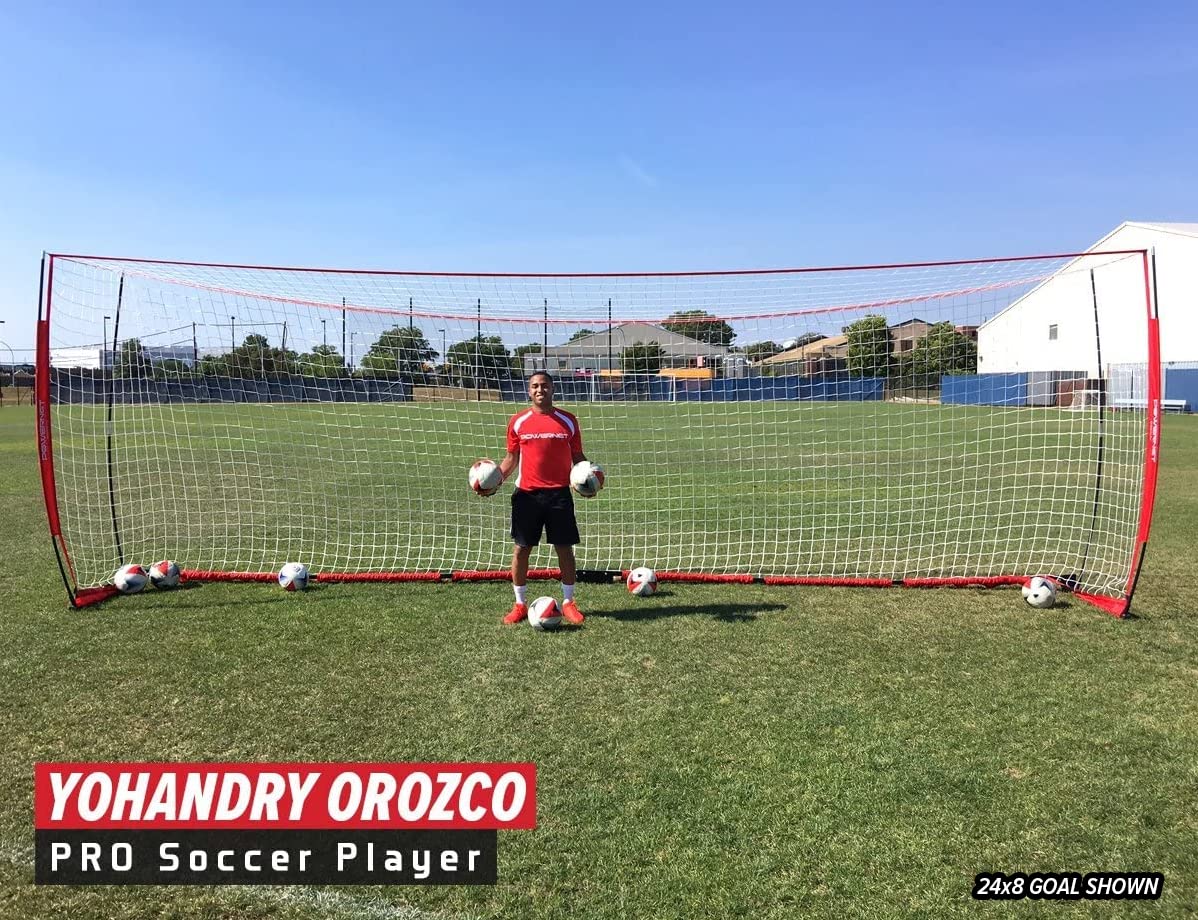 PowerNet Carli Lloyd Solo Soccer Training Bundle, Enhance Your Offense Skills by Simulating Under Pressure Situation Drills, Includes 12x6 Goal & 2 Defenders - Image 5