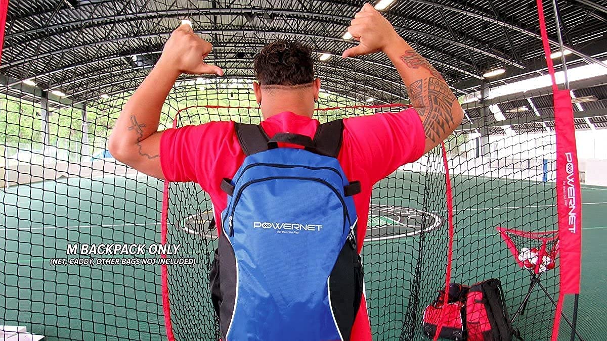 PowerNet Corbin Carroll Baseball Softball Backpack M, Choose from 3 Colors Red Black Blue, Dual Bat Sleeves, Padded Shoulder Straps, Fence Hook, Large Storage Capacity - Image 5