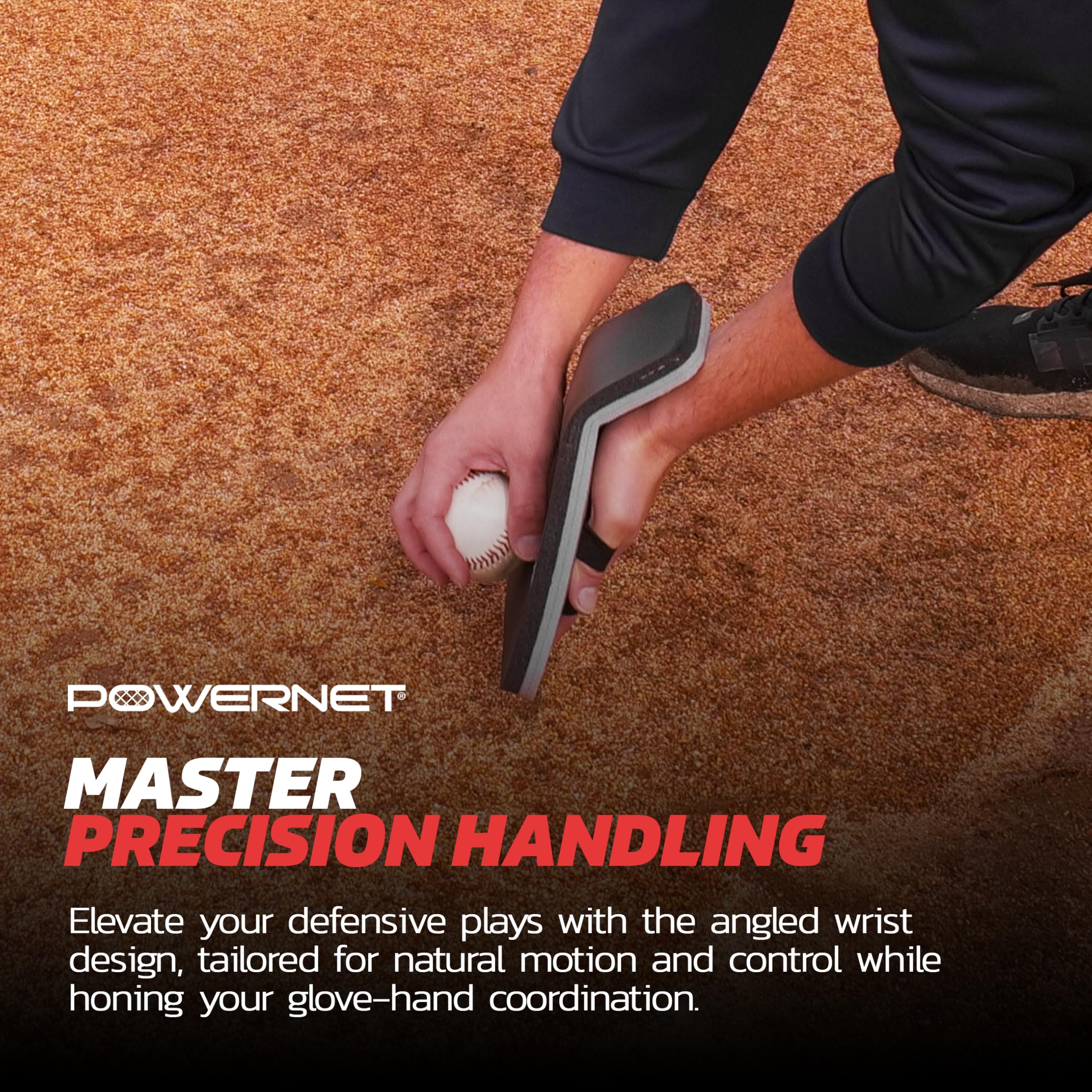 PowerNet Fielder Pro, Angled Wrist Soft Hands Softball & Baseball Training Equipment, Baseball Practice Equipment for Fast Transition from Glove, Right & Left Hand Universal Fit, 2-PK - Image 4