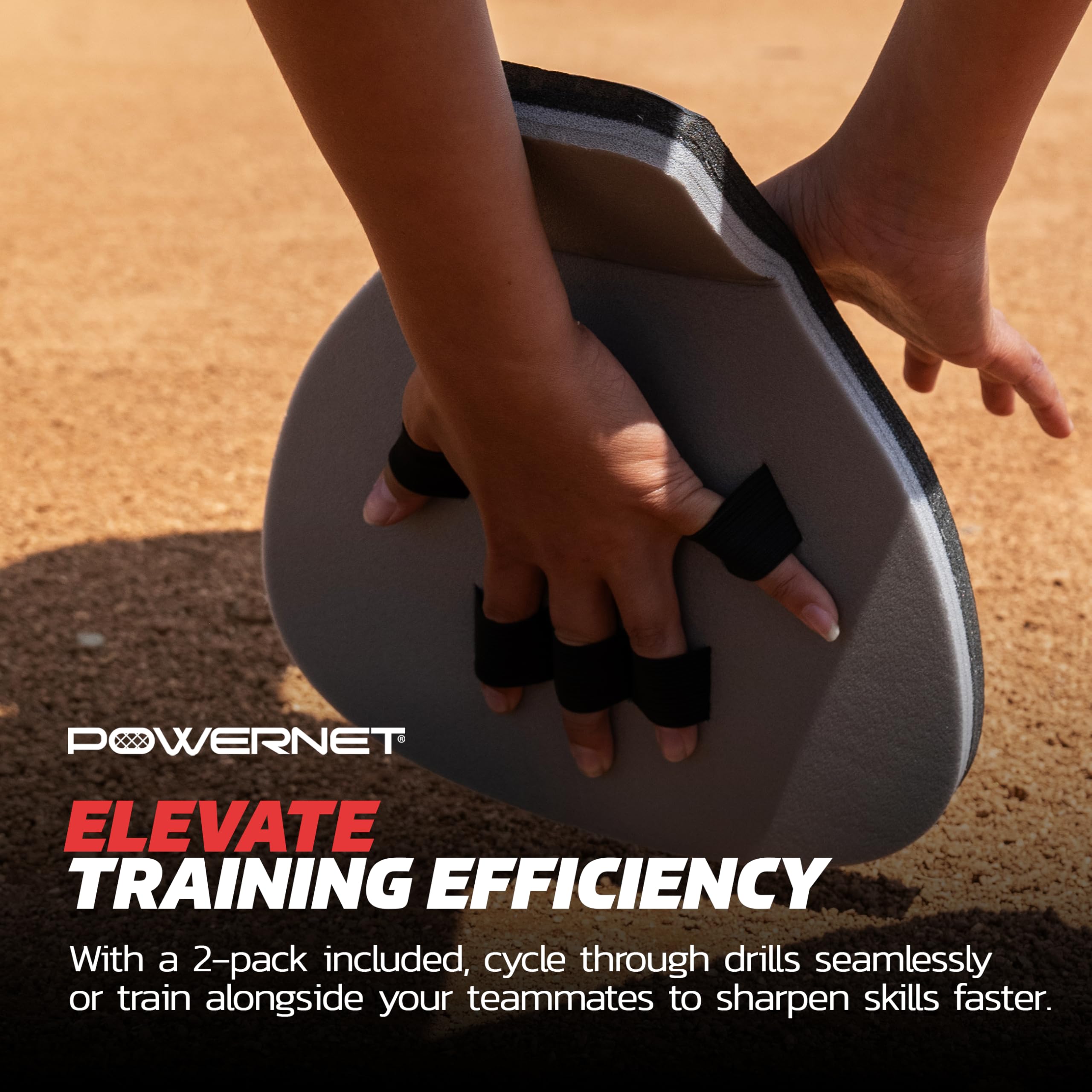 PowerNet Fielder Pro, Angled Wrist Soft Hands Softball & Baseball Training Equipment, Baseball Practice Equipment for Fast Transition from Glove, Right & Left Hand Universal Fit, 2-PK - Image 6