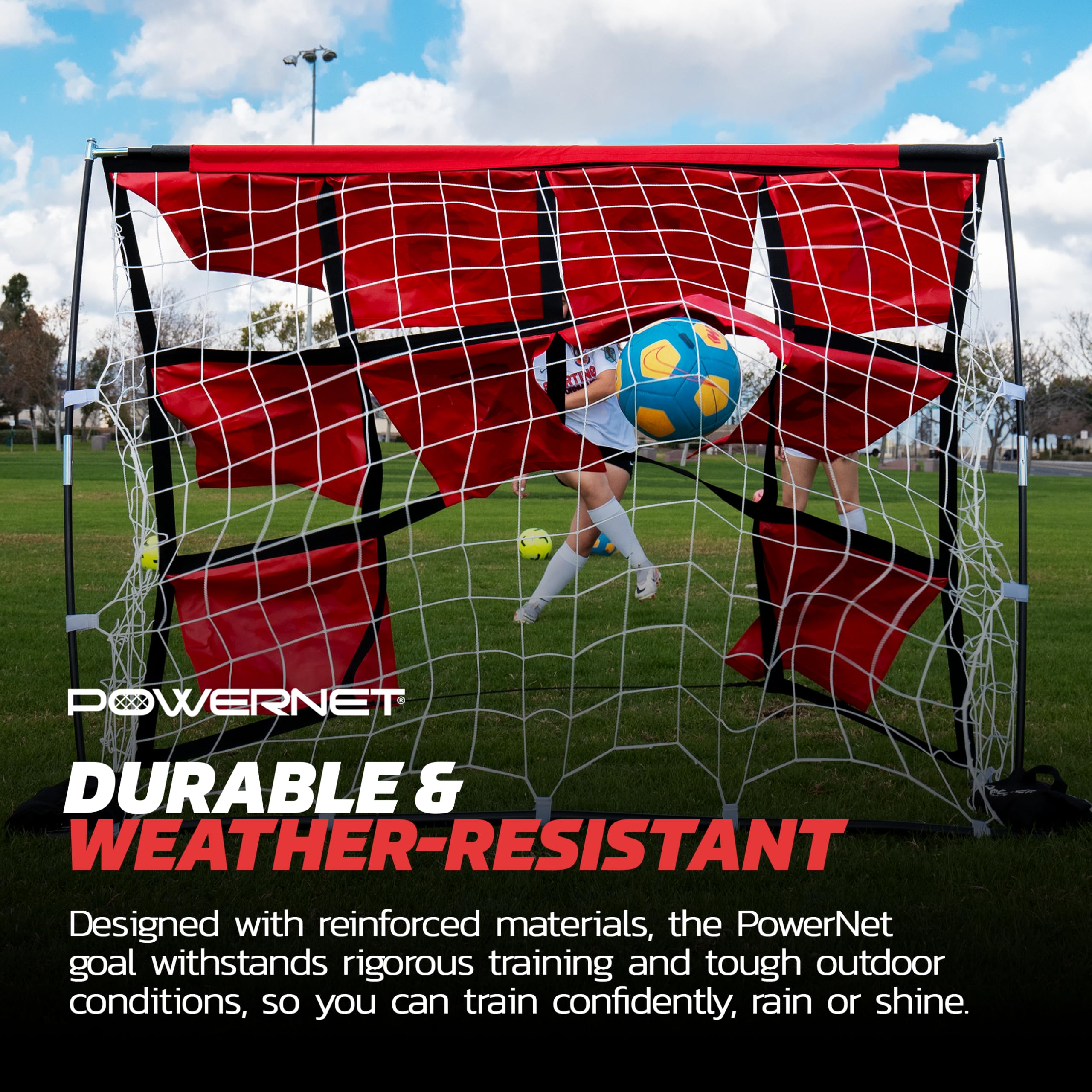 PowerNet Numbered Target Soccer Goal, 6x4 FT Net, 10 Numbered Zones, Soccer Goal with Targets for Accuracy Training, Portable Training Equipment - Image 6
