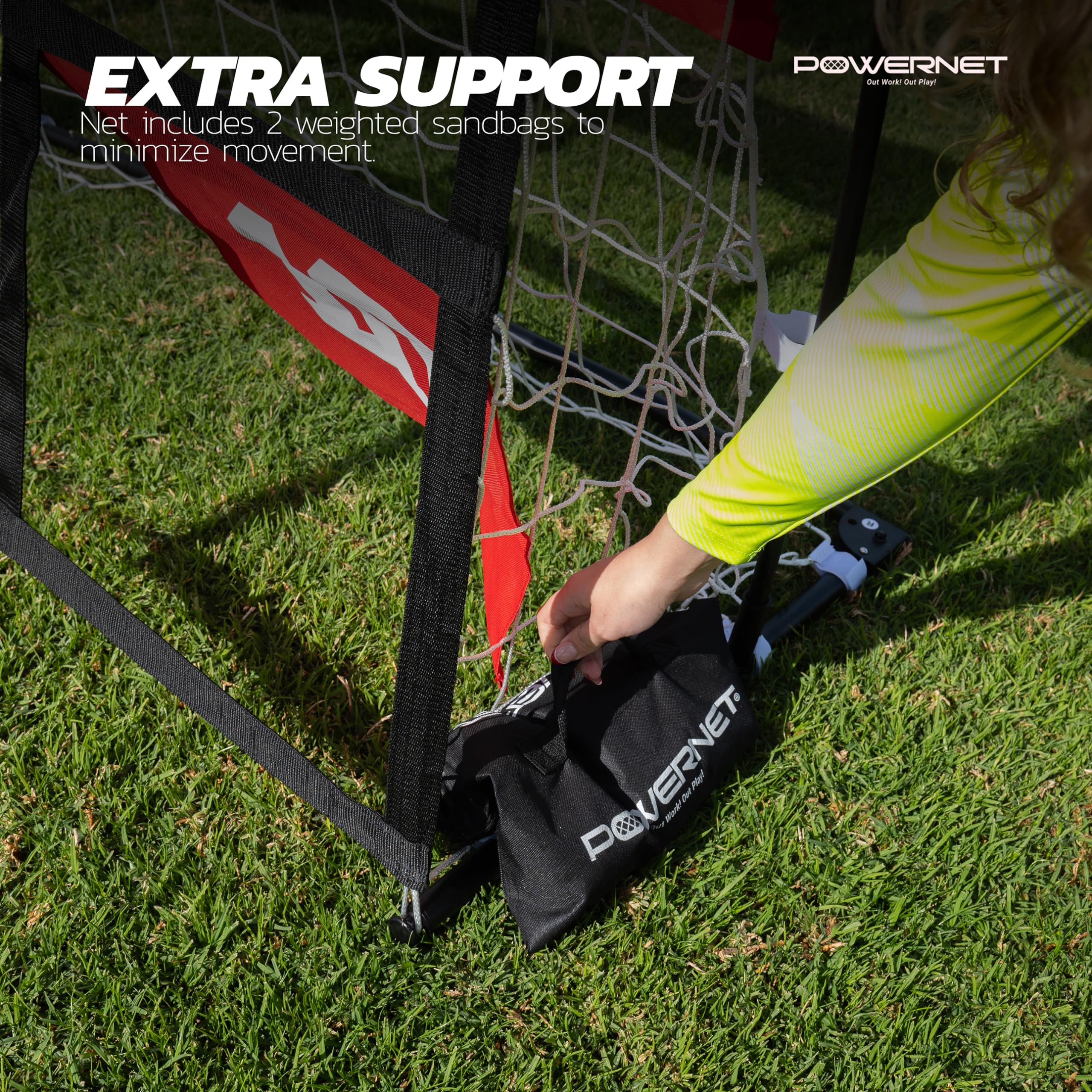 PowerNet Numbered Target Soccer Goal, 6x4 FT Net, 10 Numbered Zones, Soccer Goal with Targets for Accuracy Training, Portable Training Equipment - Image 7