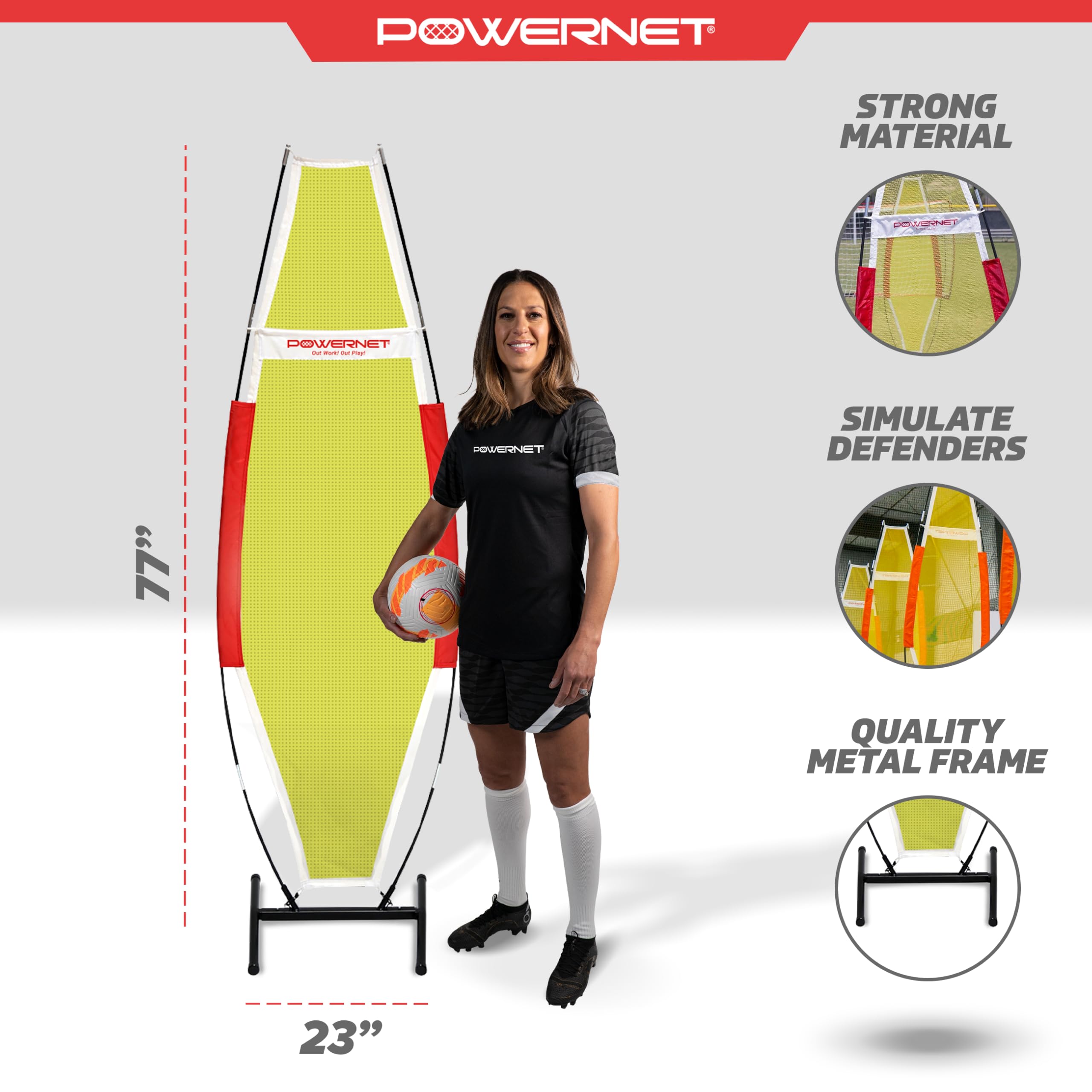 PowerNet Portable Defender Training Dummy for Football, Basketball and Soccer, 77" x 23" Portable Agility Training Equipment, Simulate Shooting Around Defense, Multi-Sport Mannequin - Image 3