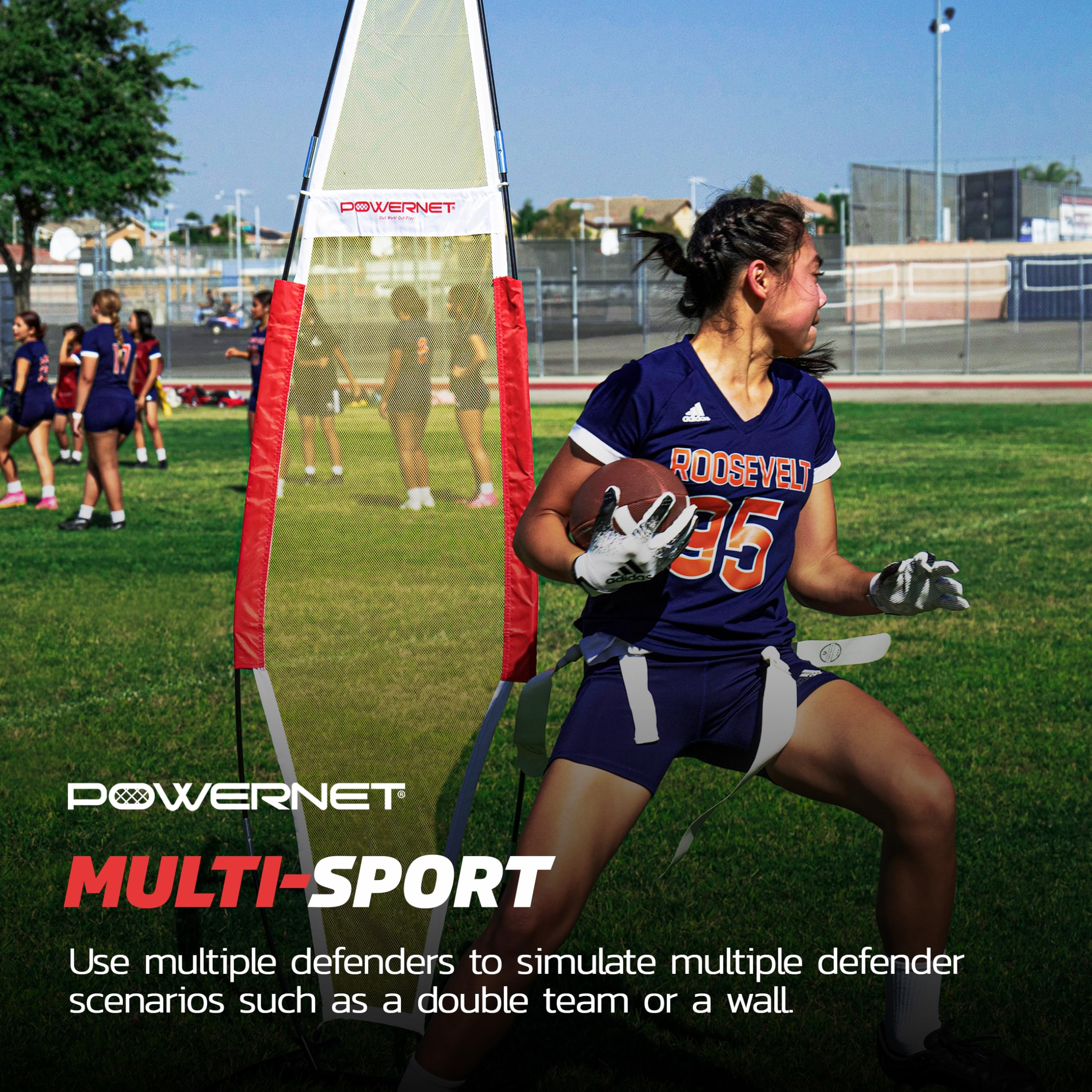 PowerNet Portable Defender Training Dummy for Football, Basketball and Soccer, 77" x 23" Portable Agility Training Equipment, Simulate Shooting Around Defense, Multi-Sport Mannequin - Image 4