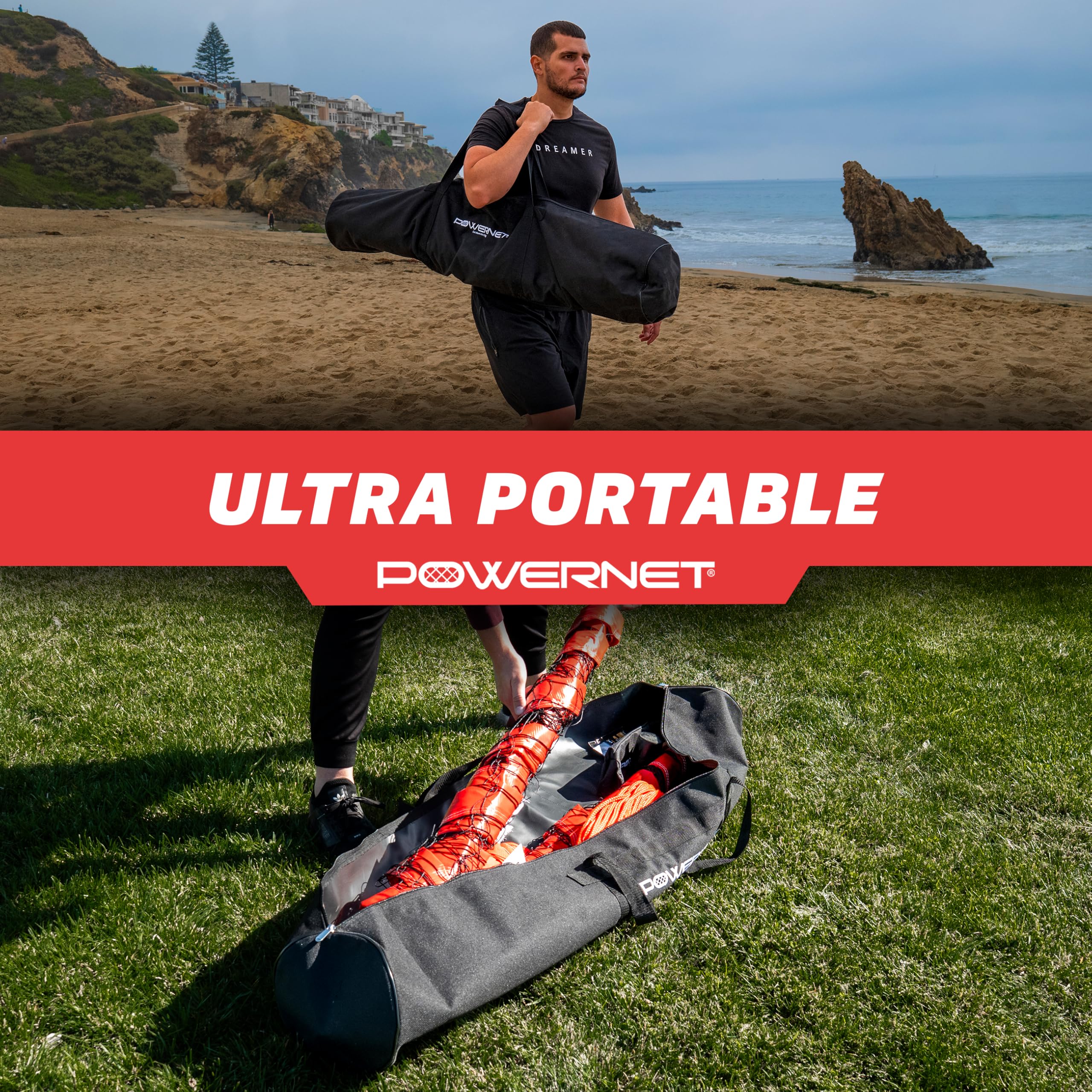 PowerNet Pro Volleyball Net, 32 Ft Wide Regulation Size, Adjustable Height Portable Net for Backyard, Beach & Park, Volleyball Training Equipment, Includes Carry Bag - Image 7