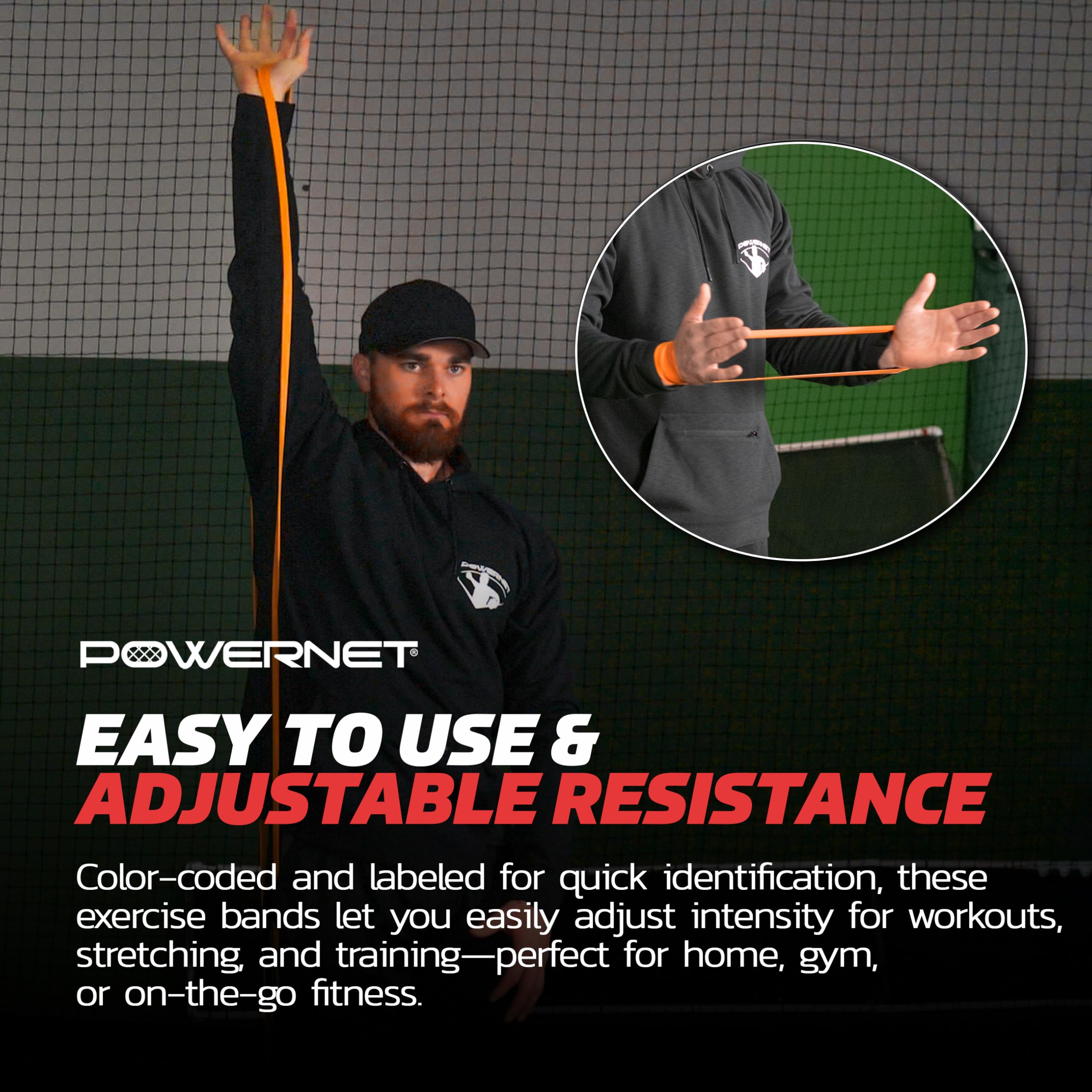 PowerNet Resistance Bands, Heavy Duty & Regular Resistance Color-Coded Exercise Bands, Workout Equipment for Home Gym, Progressive Elastic Bands for Stretching & Training, Regular, Heavy-Duty or Combo - Image 5