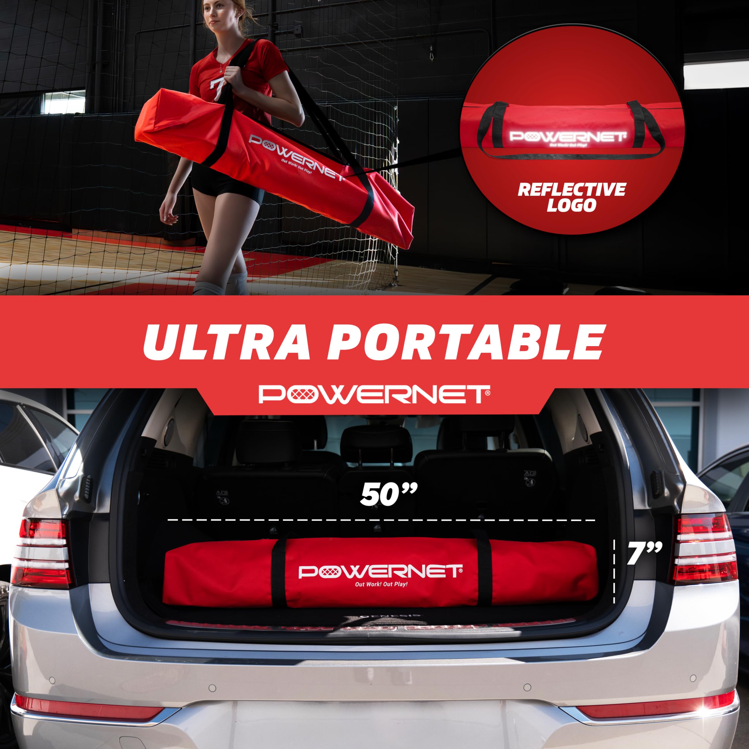 PowerNet Setting Volleyball Training Net, Portable Training Equipment for Setters, Adjustable Height Indoor Outdoor Volleyball Net for Backyard or Gym, Drawstring Ball Release - Image 5