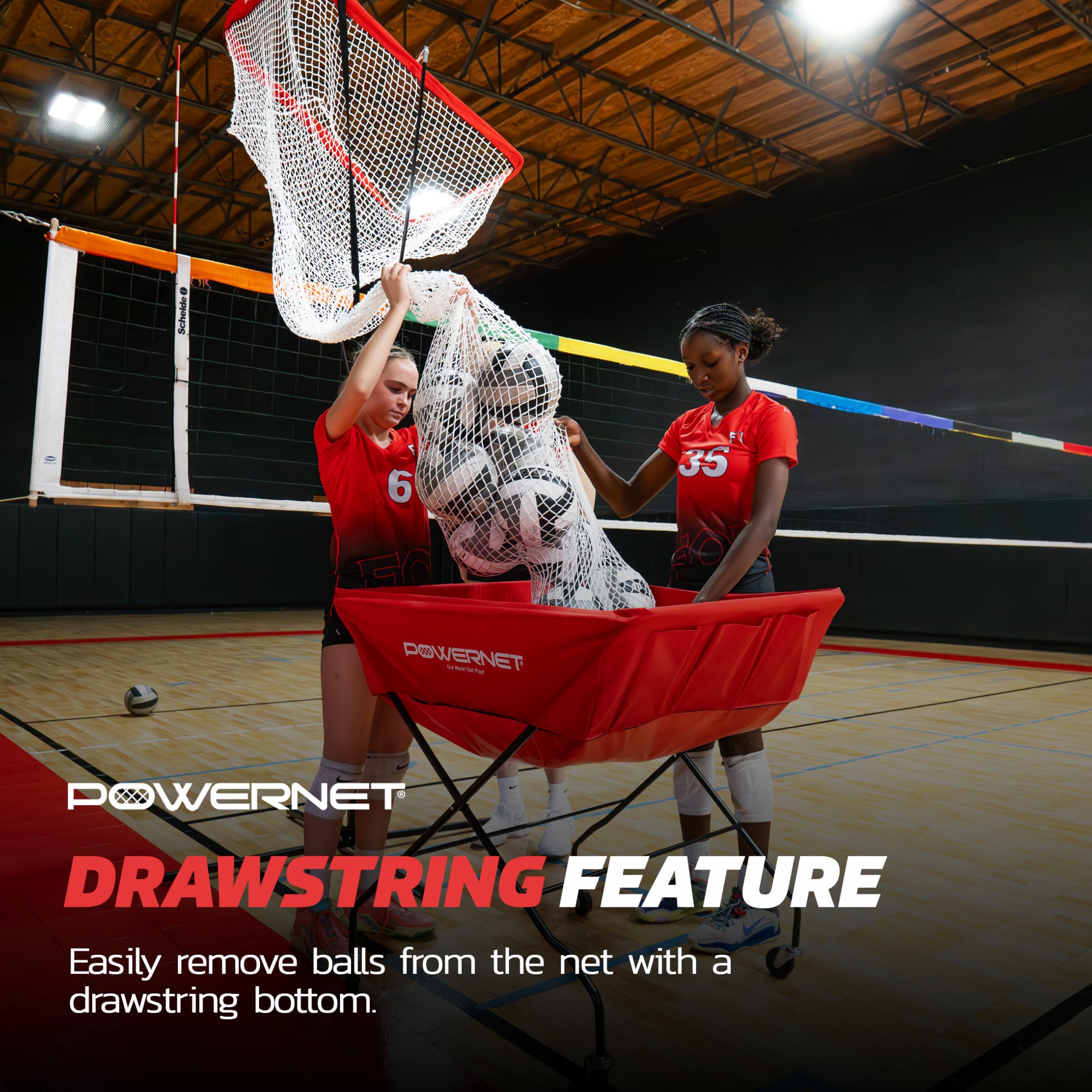 PowerNet Setting Volleyball Training Net, Portable Training Equipment for Setters, Adjustable Height Indoor Outdoor Volleyball Net for Backyard or Gym, Drawstring Ball Release - Image 7