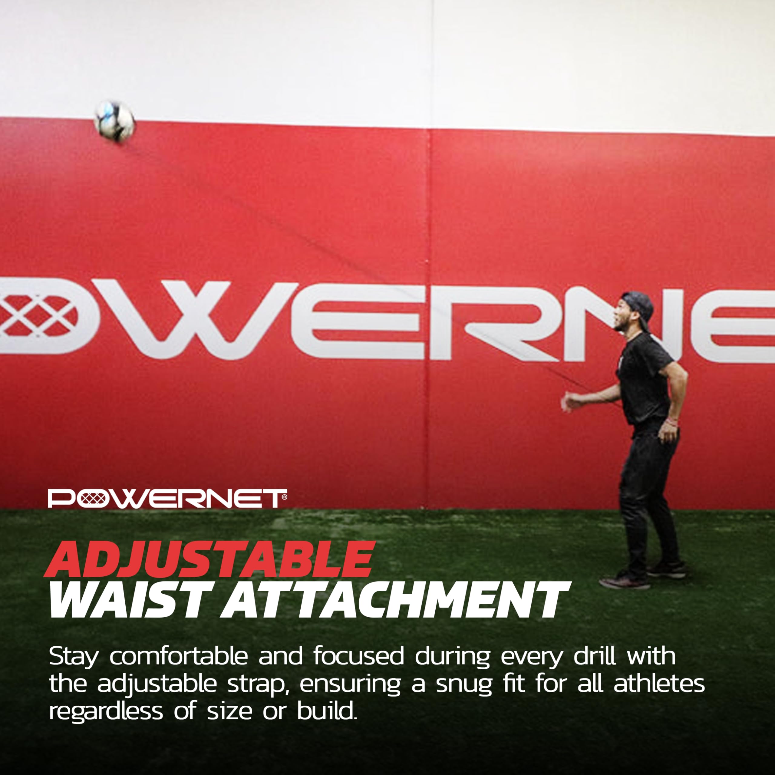 PowerNet Solo Rebounder, Adjustable Soccer Ball Skill Trainer for Kicking, Throwing & Juggling, Indoor Outdoor Soccer Training Equipment, Fits Ball Sizes 3, 4, and 5 - Image 5